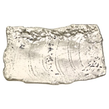 美濃燒 粉引土物大長皿 陶瓷盤  米色  1個