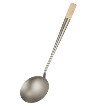 RIVER LIGHT 窒化鐵中式鍋鏟 日本製 37cm 不銹鋼色 - 堅固耐用，輕鬆翻炒  混色  1支