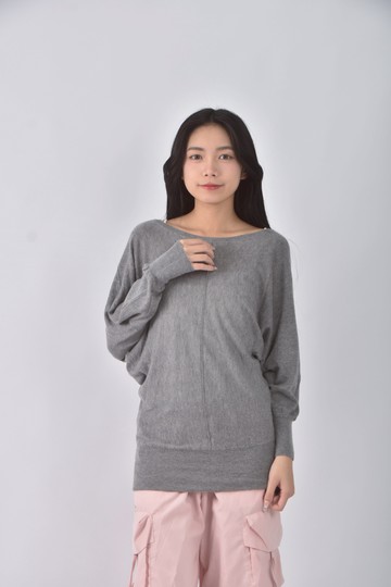 (S) ined質感灰色長袖上衣