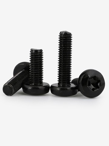 M3M4M5 黑色304不銹鋼盤頭圓頭內梅花防盜螺絲釘鍍黑鋅螺絲*5-25