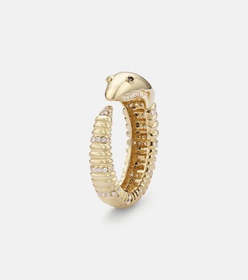 Yvonne Léon Écrevisse 9kt gold ring with diamonds