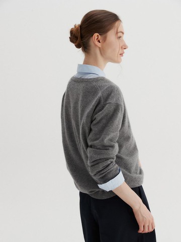 V-neck Wool Sweater_GRAY