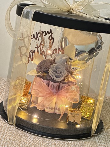 【蕓椛閣花藝手作】客製化  有錢蛋糕禮盒