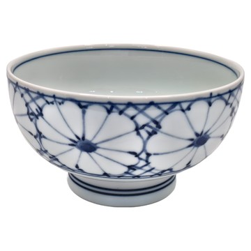 佐和陶瓷 藍繪線輪花御碗 500ml  藍繪線  1個