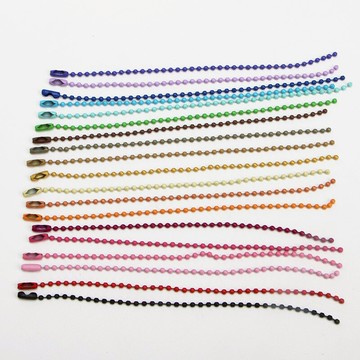 飾品配件 2.4mm圓波珠鏈噴漆彩色吊牌鏈鐵掛件鏈飾品鏈鑰匙鏈