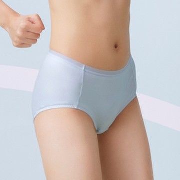 嬪婷-校園運動系列-涼爽抑菌 M-3L中低腰平口褲(清新藍) 搭配內褲-BS4366D3