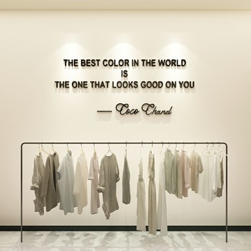 服裝店裝飾布景網紅女裝店鋪收銀前吧臺背景墻面布置道具用品