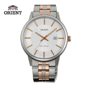 ORIENT 東方錶 SLIM系列 優雅數字藍寶石鏡面石英錶 男生鋼帶款 FUNG8001W 玫瑰金 - 40mm