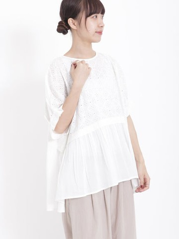 簍空拼接襯衫/上衣(FL33L0A0380) - Samansa Mos2