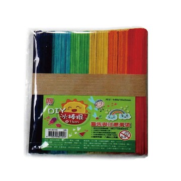 【雷鳥】彩色冰棒棍 14x1x0.2cm 50入±1 /包 NO.80105