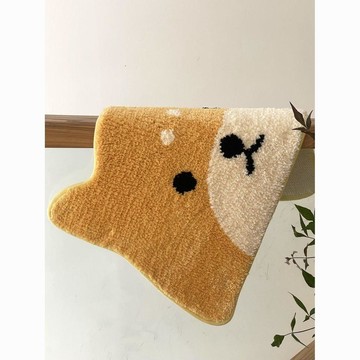 小橘子家居 日式卡通柴犬小狗臥室可愛毛絨地墊家用浴室吸水防滑仿羊絨地毯 浴室地墊 門口地墊 防滑 地墊 地墊 浴室