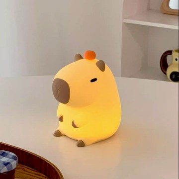 【Full house 幸福時光屋】『現貨』水豚 矽膠 小夜燈卡皮巴拉 /USB充電/小夜燈/青春會謝幕,光不會熄！畢業季-/耶誕禮物/聖誕禮物/交換禮物/情人節禮物