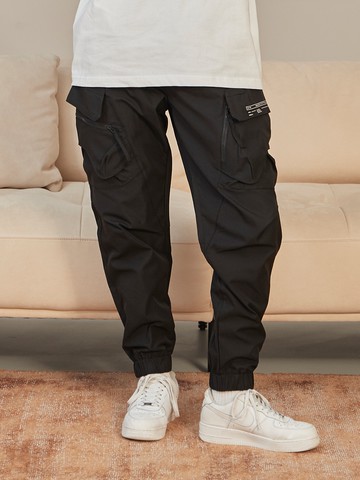 舒適縮口大口袋縮口長褲