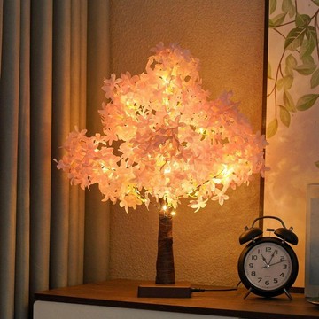 統編發票 LED仿真櫻花樹燈佈置室內網紅髮光臥室房間氛圍裝飾節日燈求婚 氛圍燈 裝飾燈 臥室燈 花燈 樹燈 擺件燈