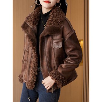 (免運)海寧皮衣皮毛一體外套女春裝秋2025新款爆貴夫人歐貨高級感毛加厚
