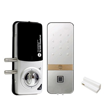 〈福利品〉Yale 耶魯 指紋/密碼玻璃門電子鎖(YDG-413A)(單門玻璃專用)(送藍芽模組)(附基本安裝)