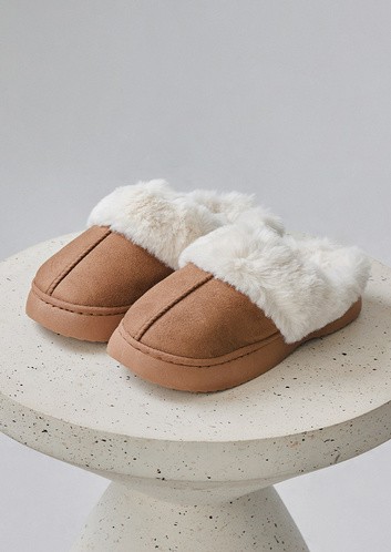 (預購) 雪絨厚底毛毛拖鞋