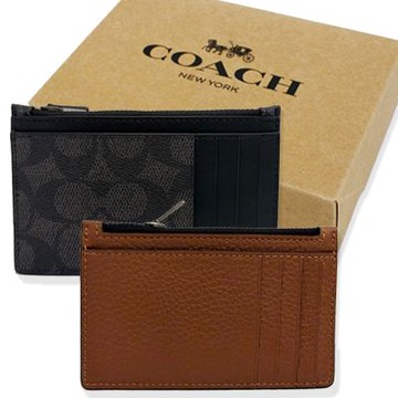 COACH 中性男款多卡夾層信用卡名片夾零錢包禮盒(多色供選)