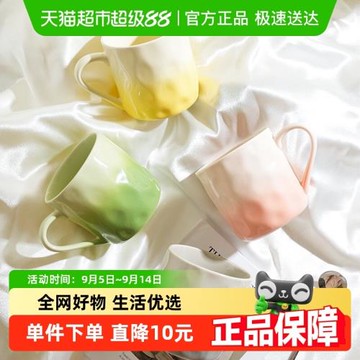 舍里奶呼呼馬克杯高顏值漸變辦公室水杯情侶閨蜜對杯咖啡杯套裝