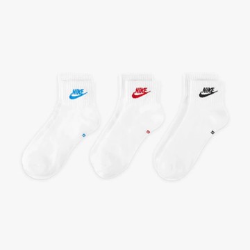 NIKE 短襪 EVERYDAY PLUS 白 黑藍紅LOGO 中筒 三雙一組 襪子 DX5074-911