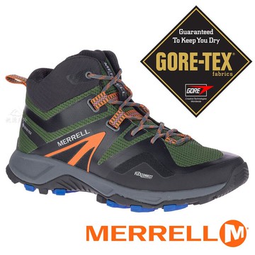 【MERRELL 美國】男GORE-TEX中筒多功能健行鞋『黑/深綠』035281