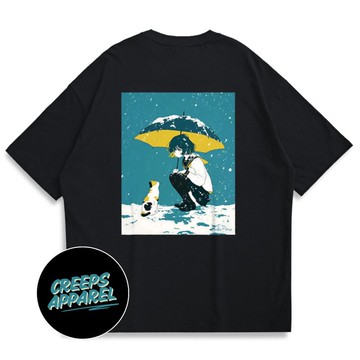 【Yukiame.art】Snowy Meet 寬鬆重磅印花T恤 210g