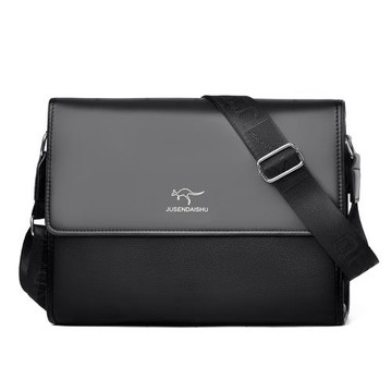 時尚單肩包軟皮質感男士豎款背包休閑商務公文包橫款斜挎包包