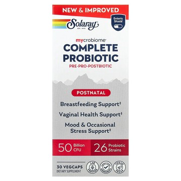Solaray, Mycrobiome® 多面益生菌，產後，30 粒素食膠囊