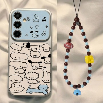 卡通 線條小動物 三星 A57 A56 A55 A54 A50 A30S A71 M36 M56 康寧小羊皮 手機殼