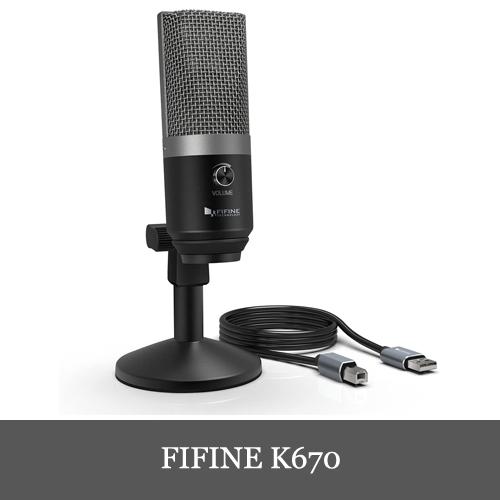 FIFINE K670 USBマイク コンデンサーマイク イヤホン端子付き マイク