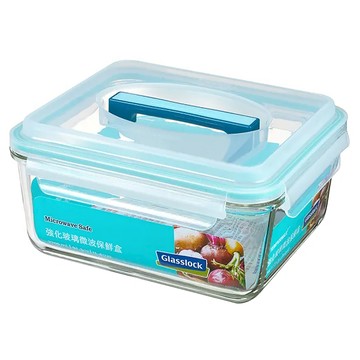 Glasslock 格拉氏洛克 長方型強化玻璃保鮮盒附提把 MHRB270 RP603  1個容器 + 1個蓋子  1個