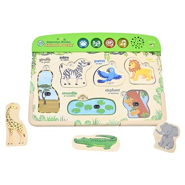 Leap Frog 跳跳蛙 木質動物拼圖 數字音樂模式 FSC認證木材 2歲以上適用  1組  6