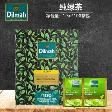 茶包 迪爾瑪Dilmah茶純正天然綠茶100茶包盒裝 斯里蘭卡進口袋泡茶葉包