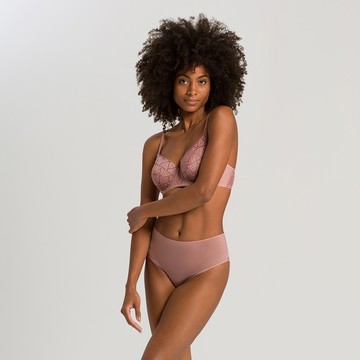 【HANRO】Clia有鋼圈蕾絲內衣B-C罩杯(銅粉)