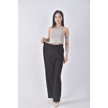 (XL) ypccstudio韓牌高腰寬版黑色長褲二手衣