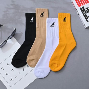 KANGOL素色男中長襪-多色任選