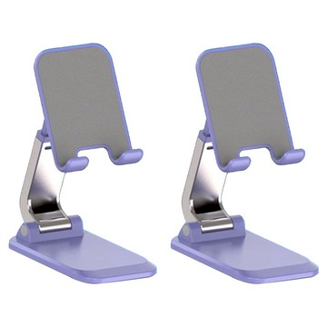 葉子小舖 折疊懶人手機支架 Q7 鋁合金 長春花藍 2個