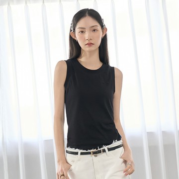 超COOL涼寬邊柔感背心(黑色)-女【Hi Cool涼感布】
