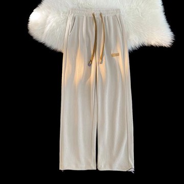 褲子男款夏季薄款男士休閑褲直筒垂感高級感寬松闊腿褲運動褲衛褲