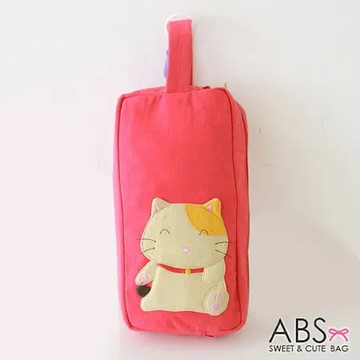 ABS貝斯貓 可愛拼布貓咪雙層萬用手提包(甜心粉)88-151