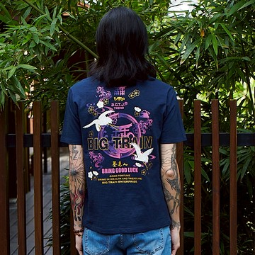 BIG TRAIN 加大福鶴家徽竹節棉男T-O80269-56