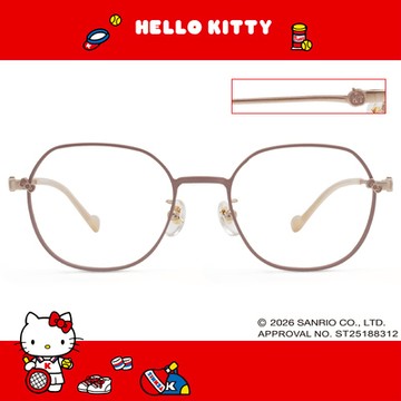 三麗鷗夢幻隊▪︎HELLO KITTY｜蘋果樂園 多邊框眼鏡｜薄霧粉