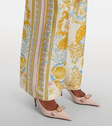 Versace Underwater Barocco silk palazzo pants