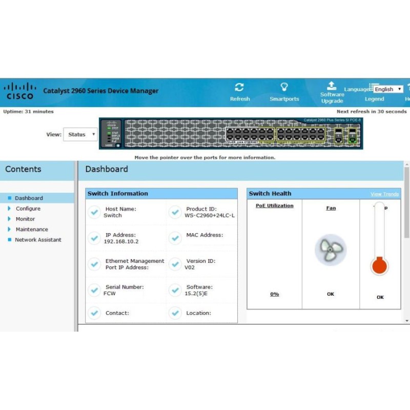 ▽Cisco Catalyst WS-C2960+24LC-L V02 15.2(5)E 26ポート