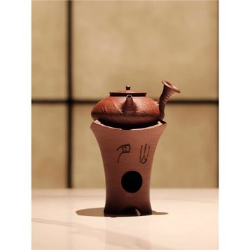 四閑堂 半齋紅粉引山月小涼爐 炭爐 風爐 煮茶爐 茶爐 暖茶溫茶爐