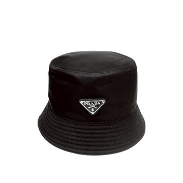 Prada 銀三角logo再生尼龍男仕漁夫帽(2HC137-黑)