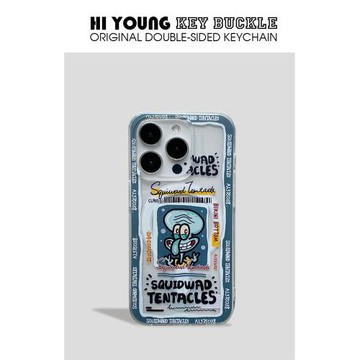 「章魚哥磁吸殼」HiYOUNG原創章魚哥名片透明磁吸手機殼適用iPhone16promax蘋果15/14/13