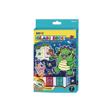 AMOS 阿摩司 7色夜光主題玻璃彩繪膠  3歲以上  1盒