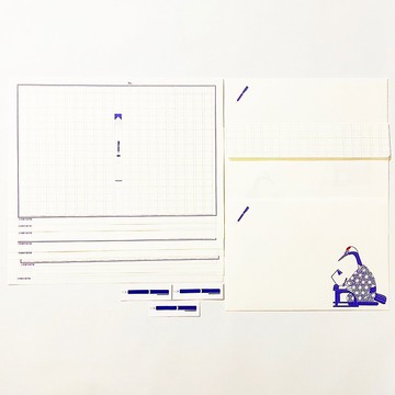 文豪鶴稿紙信紙組 鳥 和風 日本 和風 動物 貼紙 信封 信紙 小說 文學 鋼筆