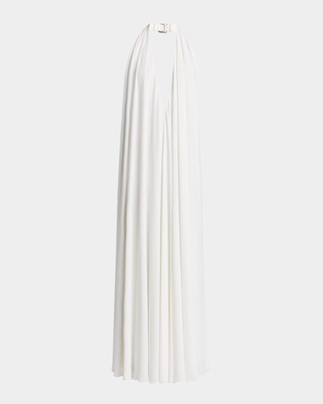 Norma Plunging Halter Backless Gown